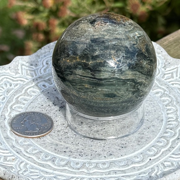 Indian Agate Sphere, 248g and Sphere Stand Included - Picture 4 of 13
